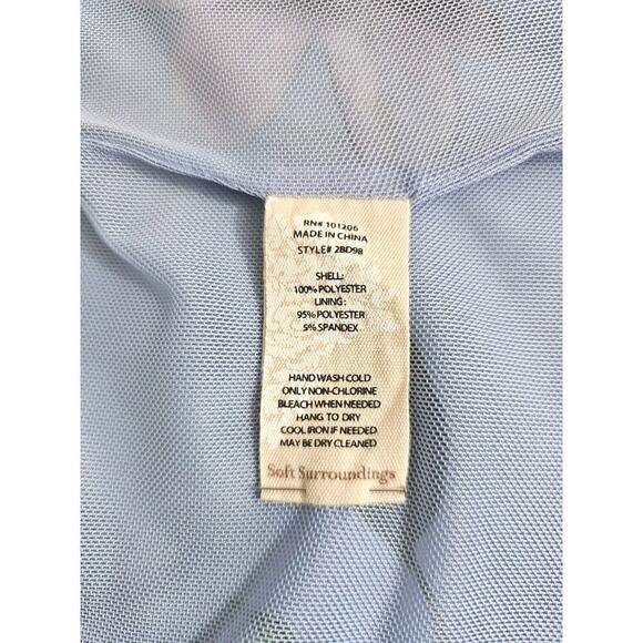 Soft Surroundings~Size M~Blue Floral Sleeveless Lined Summer Dress Asymmetrical. - Picture 4 of 16